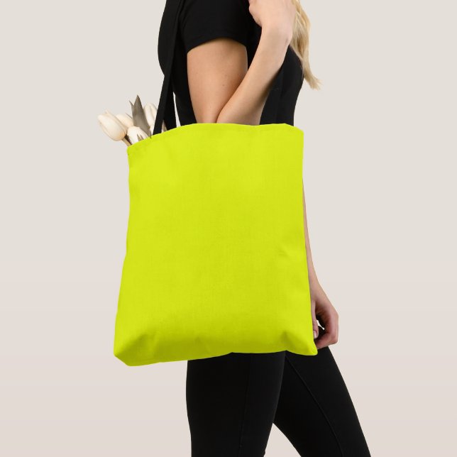 Bolso De Tela Chartreuse de neón verde sólido liso moderno (Detalle)