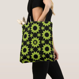 Bolso De Tela chartreuse geométrica
