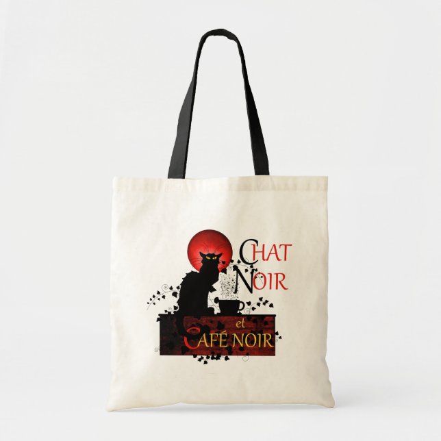 Bolso De Tela Chat Noir y Café Noir (Frente)
