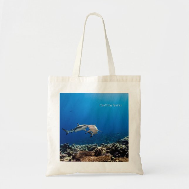 Bolso De Tela Chatear a los tiburones (Frente)