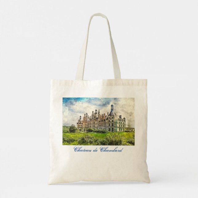 Bolso De Tela Chateau Chambord y Chateau Chenonceau (Reverso)