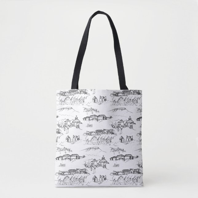 Bolso De Tela Chattanooga Toile blanco y negro (Anverso)
