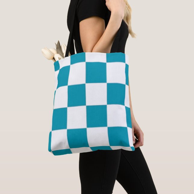 Bolso De Tela Checkered Tote (Detalle)