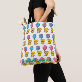 Bolso De Tela Cheerful Baby Elephant Hot Air Balloon