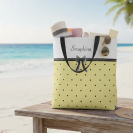 Bolso De Tela Cheerful Sunshine Yellow Cottagecore Name Tote Bag