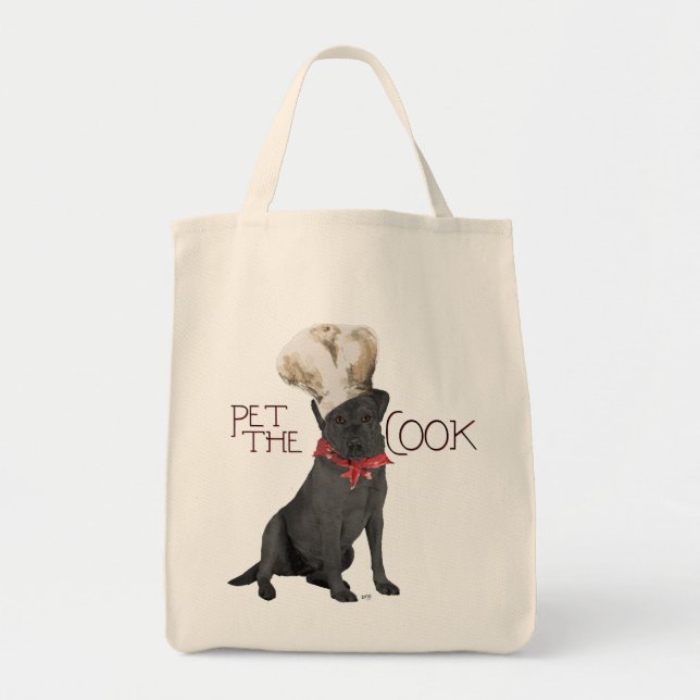 Bolso De Tela Chef Labrador Retriever Negro (Frente)