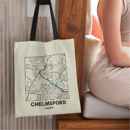 Bolso De Tela Chelmsford, Essex City Map Tote Bag