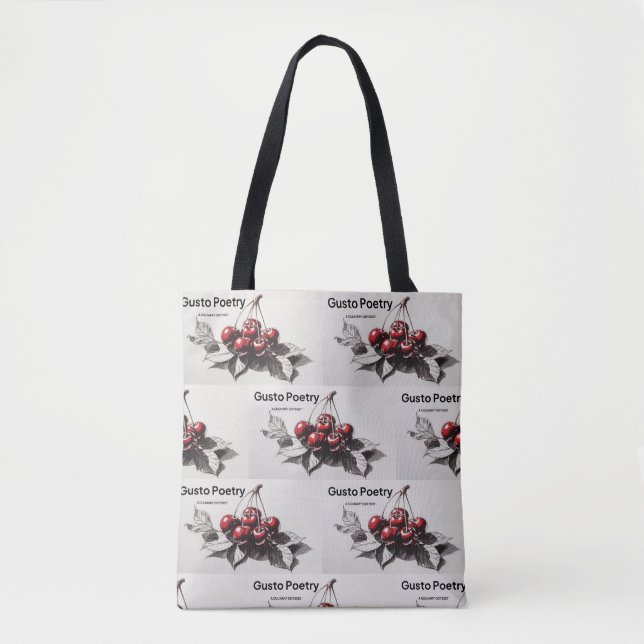 Bolso De Tela Cherries Gusto Poetry (Anverso)