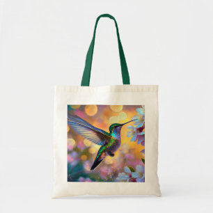 Bolso De Tela Cherry Blossom Fantasy Sunrise Hummingbird