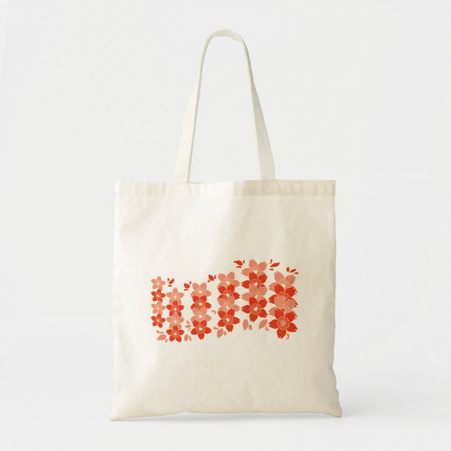 Bolso De Tela Cherry Blossom Red Pink (Frente)