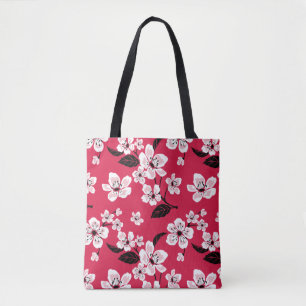 BOLSO DE TELA CHERRY BLOSSOM - SAKURA (ROJO)