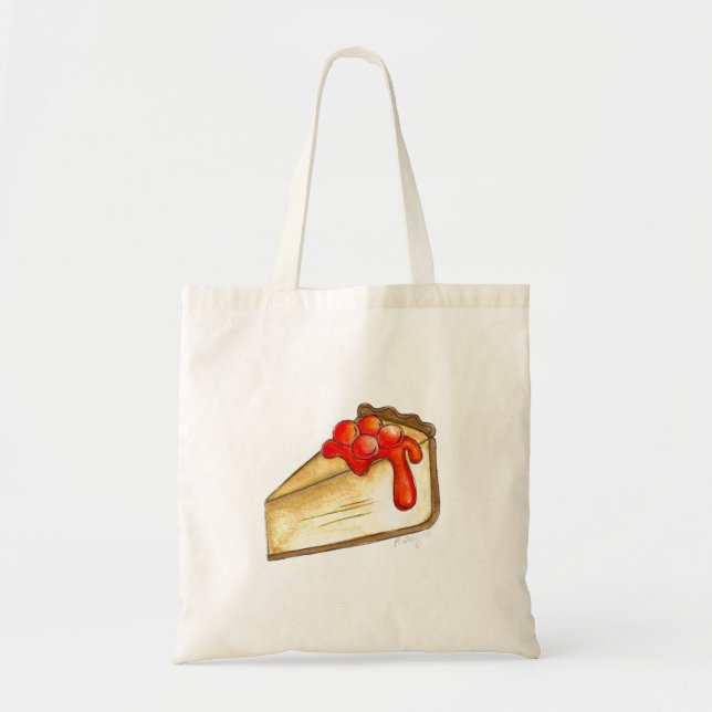 Bolso De Tela Cherry Cheesecake NYC Foodie Dessere Tote Bag (Frente)