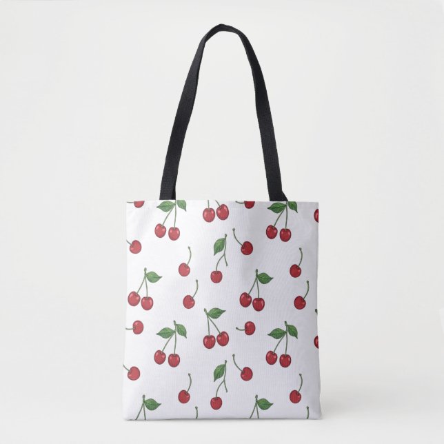 Bolso De Tela Cherry Fruit Repeat Pattern Design (Anverso)