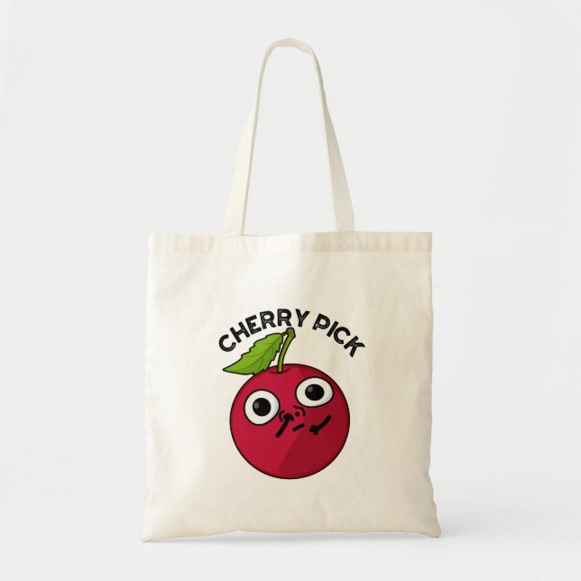 Bolso De Tela Cherry Pick Funny Fruit Pun (Frente)