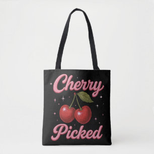 Bolso De Tela Cherry Picked Pink Sparkle Retro Glam