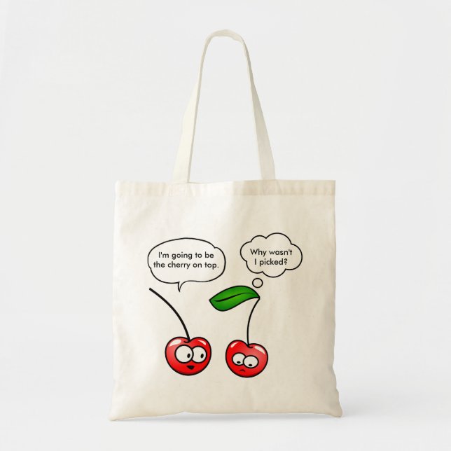 Bolso De Tela Cherry Puns (Frente)