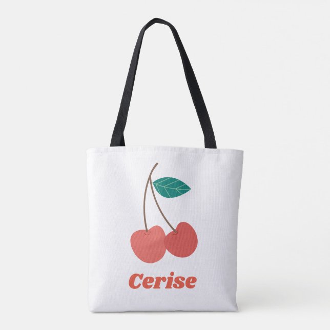 Bolso De Tela Cherry White (Reverso)