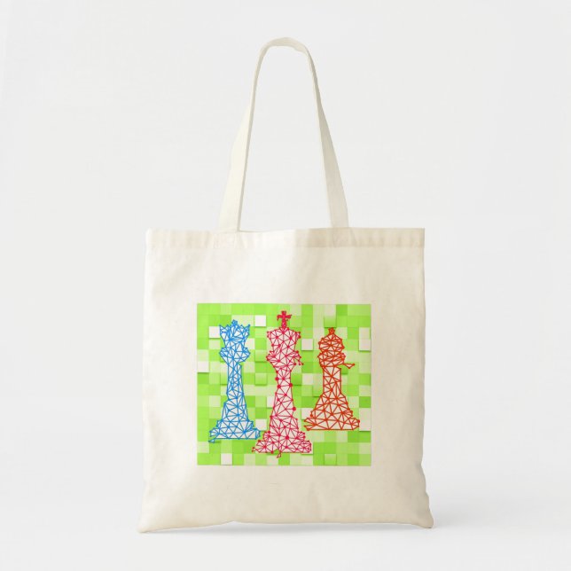 Bolso De Tela Chess Lover | Queen King Bishop Chess (Frente)