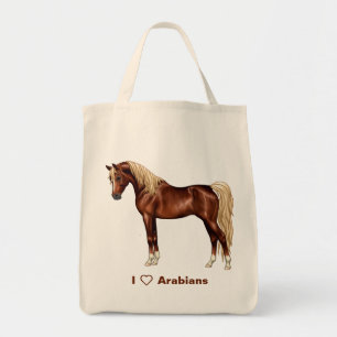 Bolso De Tela Chestnut Egipcio Arabian Horse Flaxen Mane & Tail