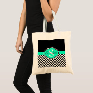 Bolso De Tela Chevras blancas y negras