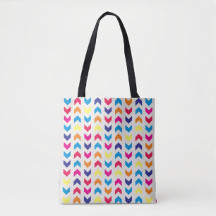 Bolso De Tela Chevron azteca colorido