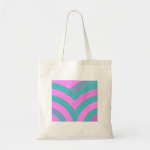 Bolso De Tela chevron moderno y rosa verde