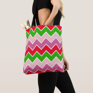 Bolso De Tela Chevron negrita Textura de patrón colorido