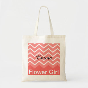 Bolso De Tela Chevron personalizó el tote del banquete de boda