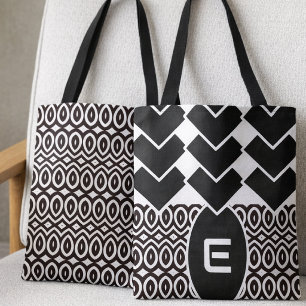 Bolso De Tela Chevron y Lágrima de Dos Tonos