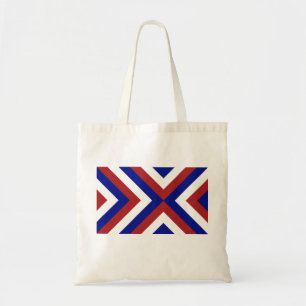 Bolso De Tela Chevrones Rojos, Blancos y Azules
