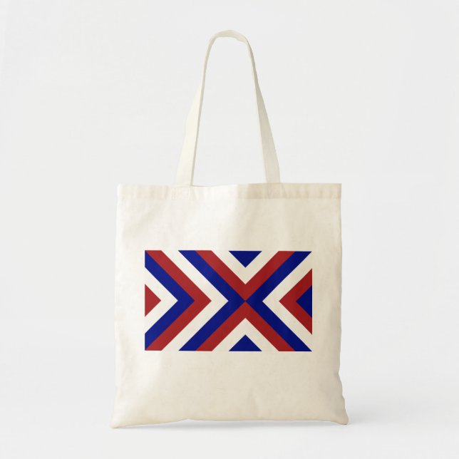 Bolso De Tela Chevrones Rojos, Blancos y Azules (Frente)