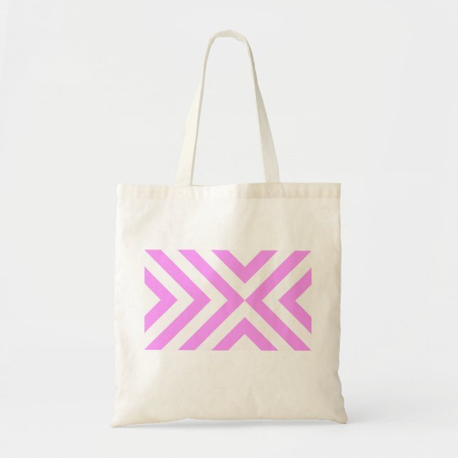 Bolso De Tela Chevrones rosados y blancos (Frente)