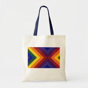 Bolso De Tela Chevrons arcoiris