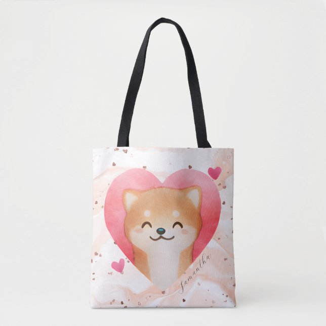 Bolso De Tela Chiba chiba inu en el corazón (Anverso)