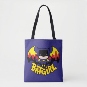 Bolso De Tela Chibi Batgirl Con Skyline Y Logo Gótico