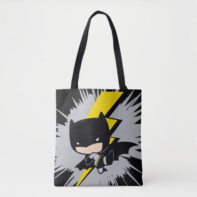 Bolso De Tela Chibi Batman Lightning Kick (Anverso)