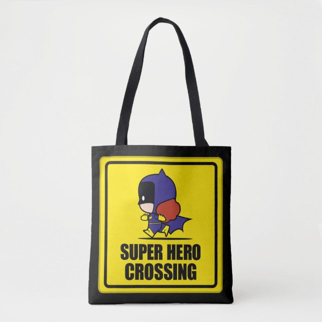Bolso De Tela Chibi Batwoman Super Hero Cruzando el Rótulo (Anverso)