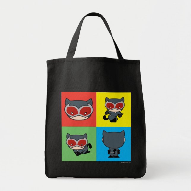Bolso De Tela Chibi Catwoman Character Poses (Frente)