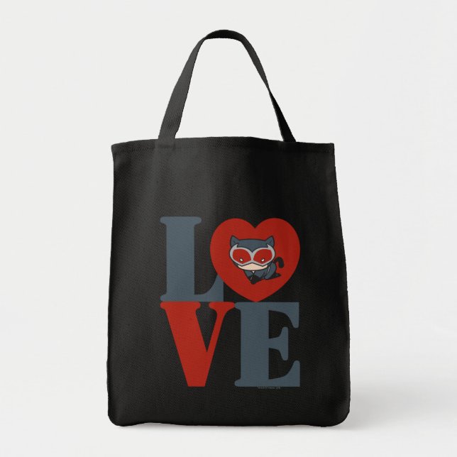 Bolso De Tela Chibi Catwoman LOVE (Frente)