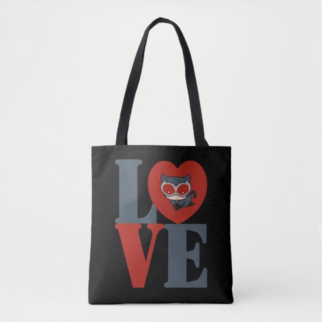 Bolso De Tela Chibi Catwoman LOVE (Anverso)