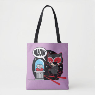 Bolso De Tela Chibi Catwoman Robando un diamante