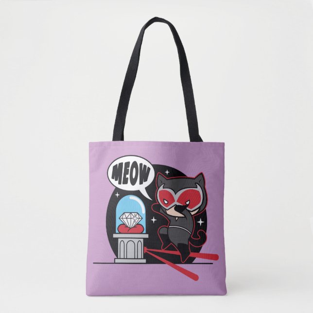 Bolso De Tela Chibi Catwoman Robando un diamante (Anverso)