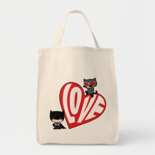 Bolso De Tela Chibi Catwoman salta sobre Batman