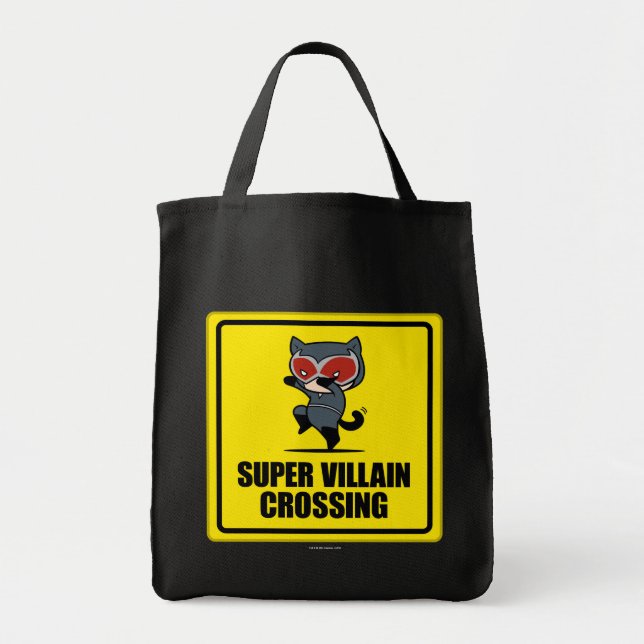 Bolso De Tela Chibi Catwoman Super Villain Crossing Rótulo (Frente)