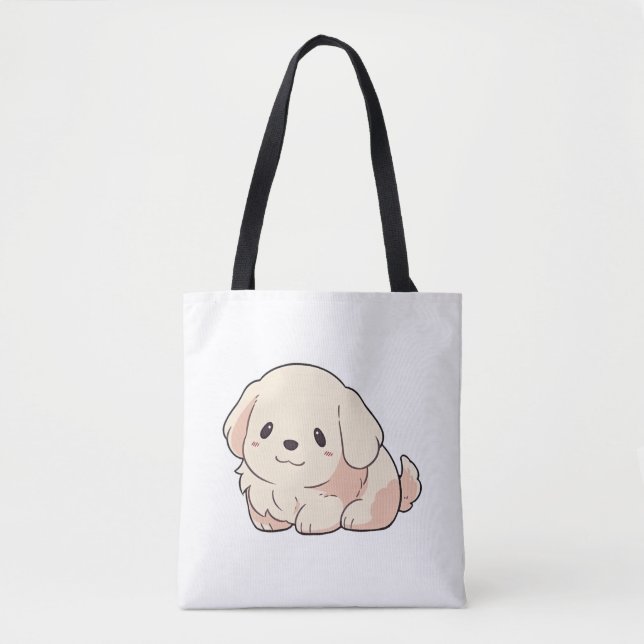 Bolso De Tela Chibi Golden Retriever Puppy (Anverso)