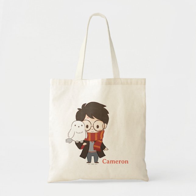 Bolso De Tela Chibi HARRY POTTER™ y Hedwig (Frente)