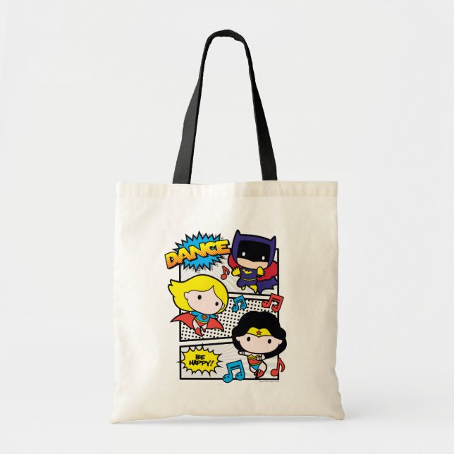Bolso De Tela Chibi Heroes Dancing (Frente)