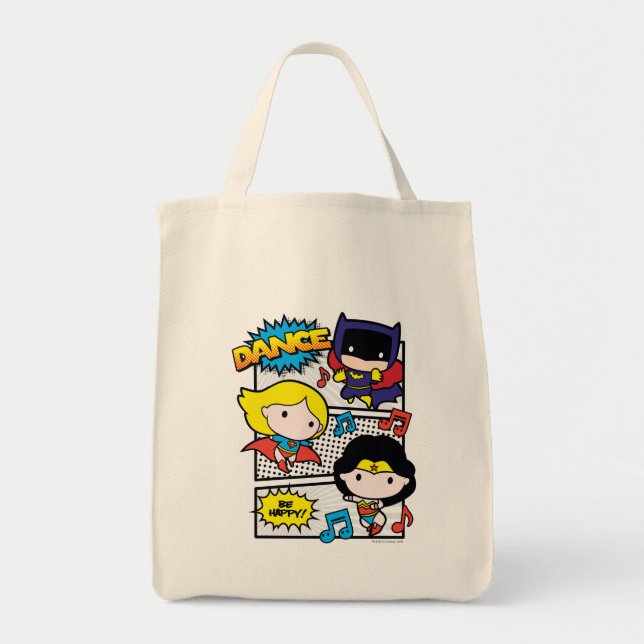 Bolso De Tela Chibi Heroes Dancing (Frente)