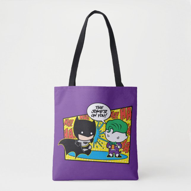Bolso De Tela Chibi Joker Pranking Chibi Batman (Anverso)
