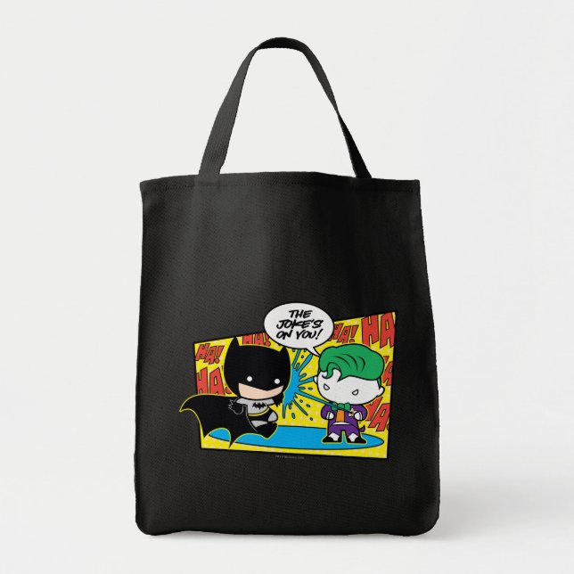 Bolso De Tela Chibi Joker Pranking Chibi Batman (Frente)